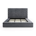 thumbnail image 4 of Pemberly Row Contemporary Velvet Upholstered Platform Queen Bed in Gray, 4 of 10