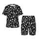 thumbnail image 1 of Balery Black White Leaves Conjunto de Pijama Infantil de Manga Corta con Estampado – Ropa de Dormir de Algodón Suave-Medium, 1 of 6
