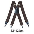 thumbnail image 7 of Suspenders for Men 4 Clips Elastic Straps 1.38 Inches Wide Solid Color Adjustable Heavy Duty Pants Brace Adult for Work Womens Brown, 7 of 7