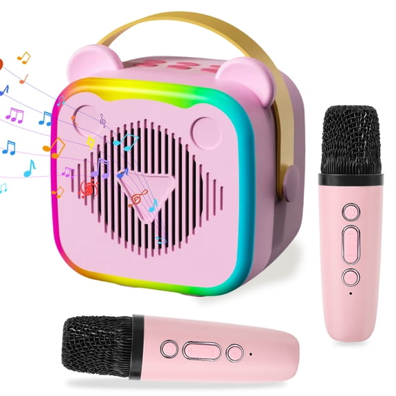 XAXRE Mini Karaoke Machine - Birthday Gifts - Portable Bluetooth Speaker with 2 Wireless Microphone