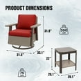 thumbnail image 3 of EAGLE PEAK Classic Wicker Patio Bistro Set of 3, Outdoor Furniture with 360° Swivel Rocker Chair and Side Table，Beige/Red, 3 of 9