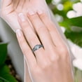 thumbnail image 5 of Natural Moonstone Size-10 Art Deco Round Vintage Style Filigree Design Halo CZ Wedding Engagement Ring For Women 925 Sterling Silver Gifts For Her, 5 of 6