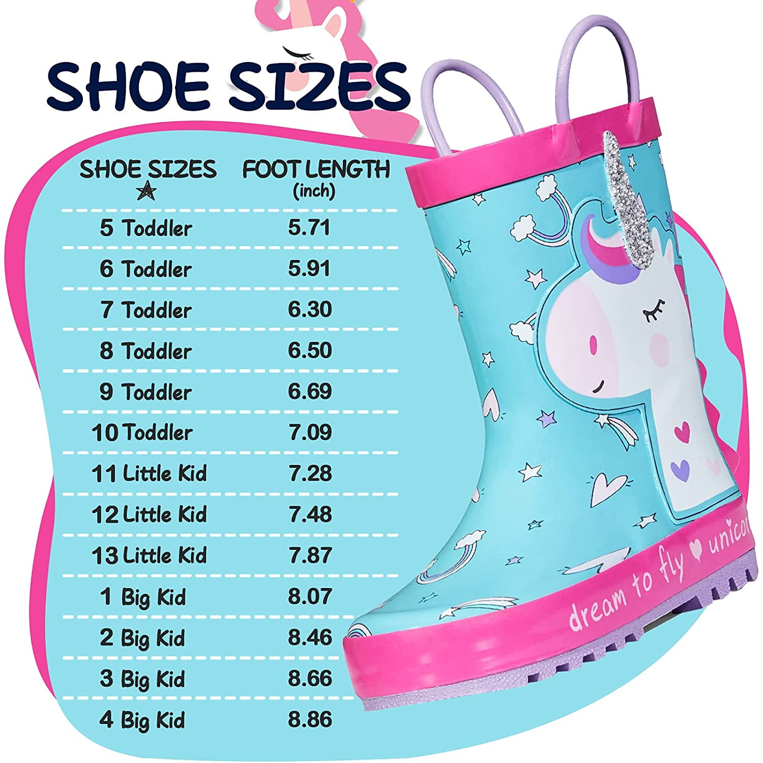 Walmart unicorn rain boots sale