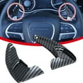 thumbnail image 3 of 1 Pair Steering Wheel Shift Paddle Extensions for 2015-2021 Dodge Charger Challenger Durango/For Jeep Cherokee 2019-2021/For Chrysler 300 300S 2015-2021, Carbon Fiber Style, 3 of 4