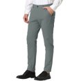 thumbnail image 1 of Lars Amadeus Pantalones de vestir a cuadros para hombre Pantalones formales ajustados a cuadros clásicos gris M, 1 of 6