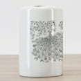 thumbnail image 3 of Peacock Ceramic Toothbrush Holder, Uncolored Design Outline Image of Blossoming Floral Tree Branches and Bird, Decorative Versatile Countertop for Bathroom, 4.5" X 2.7", Charcoal Grey White, 3 of 4