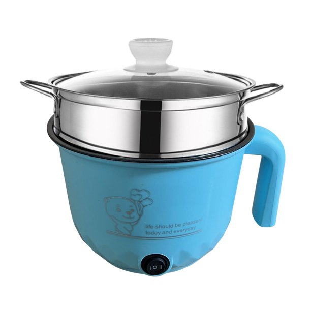 Olla Caliente Eléctrica BLESIY Cocina de Viaje Doméstica Antiadherente Azul