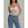 thumbnail image 6 of Yunliwuli Women Spaghetti Strap Camisoles Patchwork Mesh Sleeveless Backless Tank Tops Summer Vests Bustier Tops Streetwear, 6 of 9