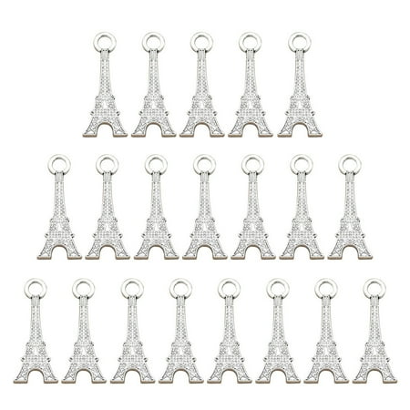 

NUOLUX 20PCS Alloy Eiffel Tower Pendants Charms DIY Jewelry Making Accessory for Necklace Bracelet (Antique Silver)