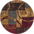thumbnail image 1 of Unique Loom Barista Urban Geometric Area Rug 3' x 3' Round Multi/Beige, 1 of 4