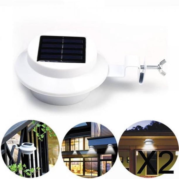 Paquete de 2-6 lámparas LED para fregadero, lámpara para cerca, lámpara para aleros, lámpara solar decorativa para pasillo, cálida 2 piezas