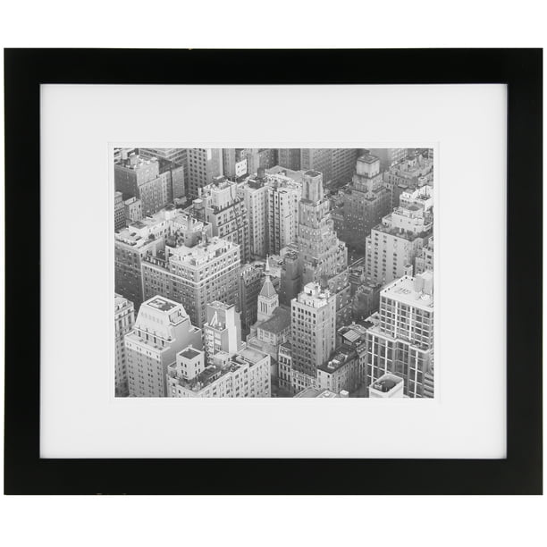 Gallery Solutions 16x20 Black Gallery Frame, Matted to 11x14