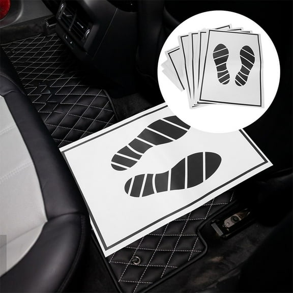 UPOUART 35Pcs White Car Paper Floor Mats Waterproof Protective Barrier Nonslip For Car Interior Protection
