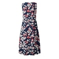 thumbnail image 6 of VBVC Women's Floral V-Neck Maxi Dress,Sleeveless Button Detail Flowy Dress For Women,Ladies Summer A-Line Beach Boho Sundress with Pockets,Navy,S-5XL, 6 of 6