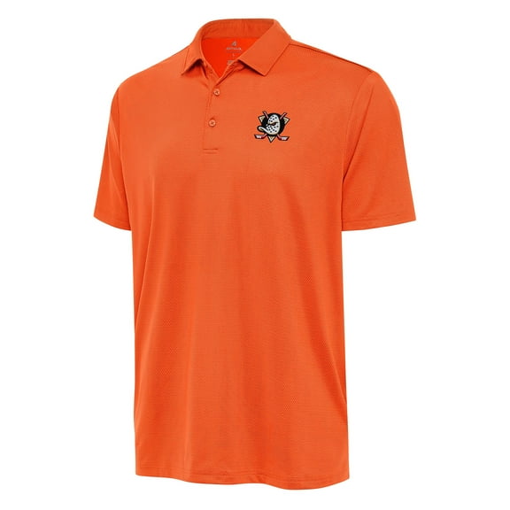 Men's Antigua Orange Anaheim Ducks Ellipse Polo