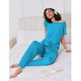 thumbnail image 5 of Ekouaer Pajamas for women 2 Piece Lounge Set Cap Sleeve Sleepwear Joggers Pants Pjs with Pockets, 5 of 5