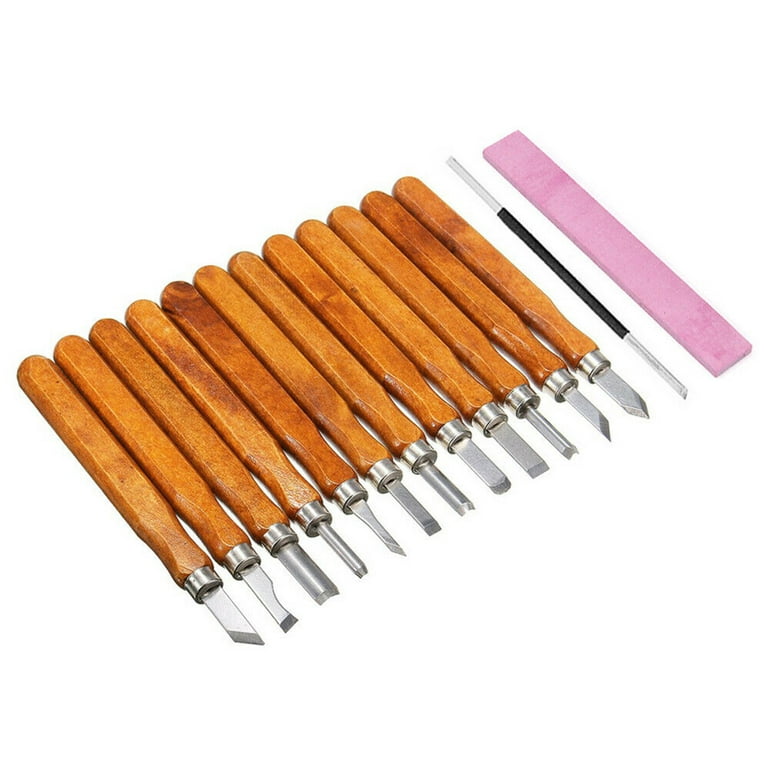 Carving Tools Mallet-Carving Chisels and Gouges Sharpening Stone for  Woodworking, Wood Carving Tools Set With Toolbag, Starter Set of14/15pcs 