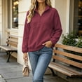 thumbnail image 5 of Hurxie Womens Quarter Zip Pullover Casual Shirts Half Zip Sweatshirts Half Zip Pullover Women Fall Winter Athletic Clothes, 5 of 6