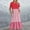 Red summer dresses, variant on pimelu Dresses for Women Dresses for Women Beach Loose Flowy Pleated Ruffle Swing Long Sundress with Pocket Summer Casual Color Block Short Sleeve Round Neck Women Maxi Dress