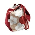 thumbnail image 1 of serony Japanese Drawstring Bag Coin Purse Lunch Bag Food Pouch Wine Red, 1 of 8