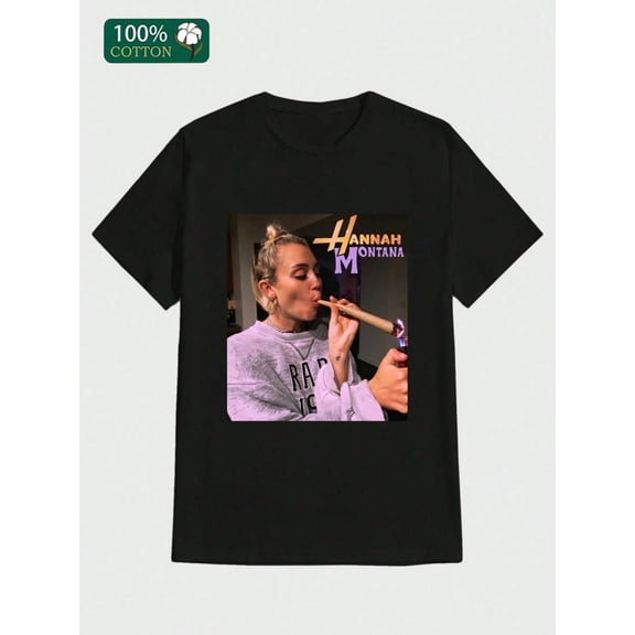 The Controversial Smoking T-shirt  Casual Print, Comfortable and Versatile, Letter Pattern Pure Cotton 220g Printed T-shirt 100%  Cotton