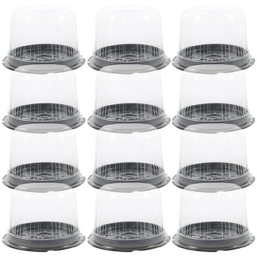 HEMOTON Black Plastic Cake Carrier Box for Home with Lid Safe and 20 Pieces