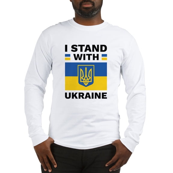 CafePress - I Stand With Ukraine Long Sleeve T Shirt - Unisex Cotton Long Sleeve T-Shirt