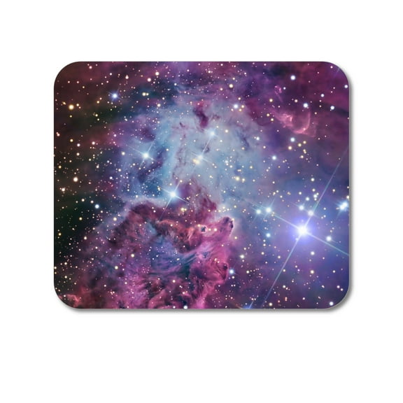 DistinctInk Mouse Pad - 1/4" Foam Rubber - Pink Purple Blue Fox Fur Nebula