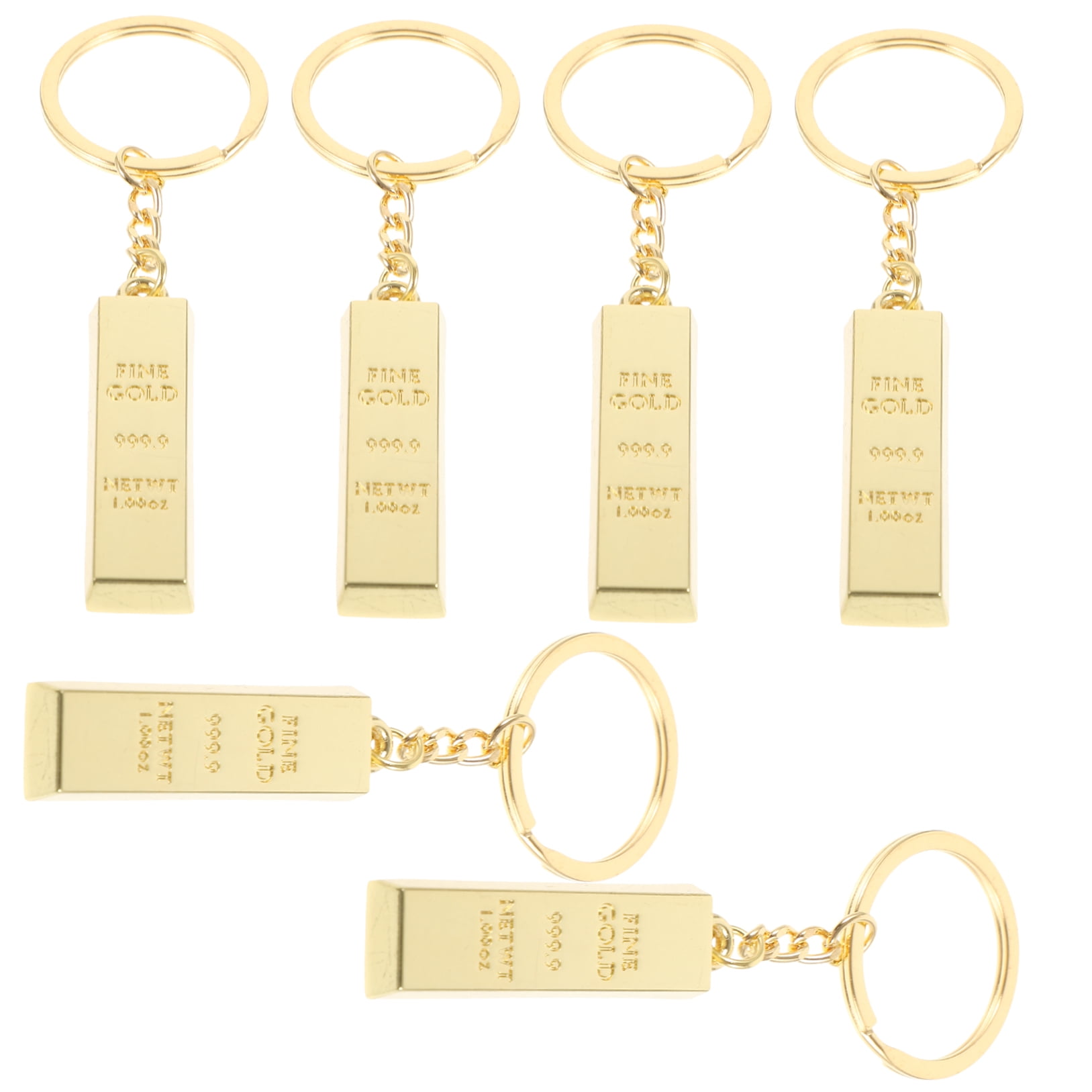 FRCOLOR 6pcs Bar Key Ring Car Key Ring 6pcs Bar Engravedable Keychain 4 Sided Keychain Vertical Bar Keychain Gift for Family Best Friend Bridesmaid