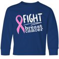 thumbnail image 3 of Inktastic Fight Breast Cancer Pink Ribbon Long Sleeve Youth T-Shirt, 3 of 5