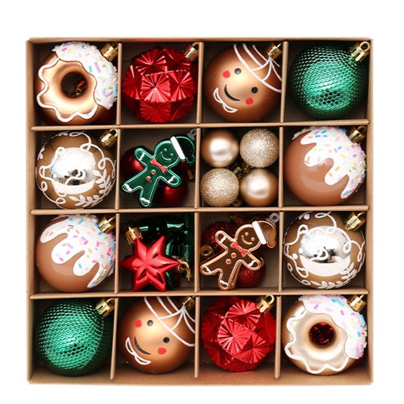 42Pcs Christmas Baubles Ornaments Redness Green Golden Christmas Baubles Christmas Baubles for Christmas Tree