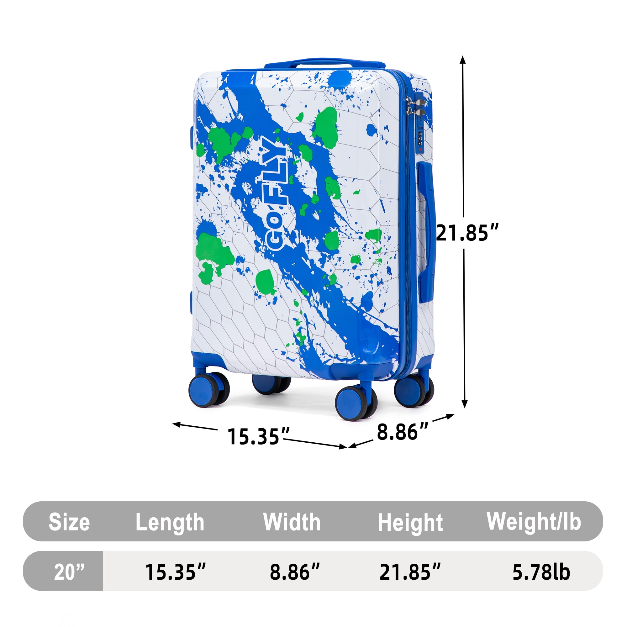 Alvantor 20-inch Carry-On Luggage Hardside Suitcase With Spinner Wheels,Lightweight Luggage with TSA Lock Blue