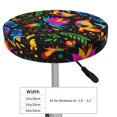 thumbnail image 4 of Xecao's Mexican Flower Traditional1 Print Stool Covers offer stylish, washable protection for PU round bar stools, perfect for home or commercial use., 4 of 7