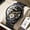 Black gold black steel band, variant on Men's watch with calendar, non-multifunctional luxury wristwatch, quartz watch, fashionable and trendy business waterproof luminous men's wristwatch