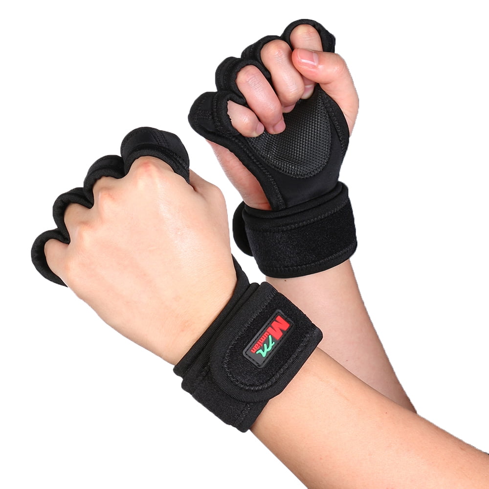Neoprene Cycling Men Gloves Training Fitness Wrist Wraps Bodybuilding Grips Mitt 