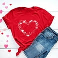 thumbnail image 5 of PNTUTB Women's Valentine's Day Fashion Print Casual Loose Versatile Red Crew Neck Short Sleeve T Shirt, 5 of 6