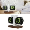 thumbnail image 1 of Retro Flip Clock 12h Single Sided Large Numbers 304 Stainless Steel and PVC and Black Walnut Large Numbers Automatic Mechanical for Living Room, Study, Office, 1 of 7