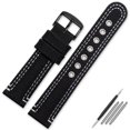 thumbnail image 3 of Correa de reloj de lona duradera y acolchada de cuero para Citizen Seiko SKX007 SKX009 I-WC, cómoda, de 20 y 22 mm, 3 of 5