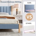 thumbnail image 4 of Queen Size Platform Bed Frame with Linen Upholstered Headboard, Strong Metal & Wooden Slats Support, Heavy Duty Feet, No Box Spring Needed/Noise-Free/Easy Assembly, Eco Friendly Packaging, Light Blue, 4 of 7