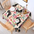 thumbnail image 2 of Dachshund and Flower Square Tablecloth,Waterproof Square Table Cover,Wipeable Spillproof Washable Table Cover for Home Kitchen Party Decor 42"X42"(107x107cm), 2 of 6
