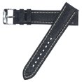 22mm Croc Grain, Genuine Leather Watch Band with Metal Buckle, Padded