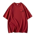 thumbnail image 3 of Birdeem Mens Solid Color Personality Design Color Pocket Sports Fitness T-Shirt Short Sleeve Round-Neck Blouses Shirts, 3 of 8