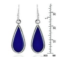 thumbnail image 2 of Classic Teardrop Shaped Simulated Blue Lapis-Lazuli Inlaid .925 Sterling Silver Dangle Earrings, 2 of 5