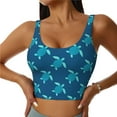 thumbnail image 3 of Goofa Cute Turtle Printed Sports Bras for Women, High Impact Running Bra Workout Crop Tank Tops Longline Sports Bra Push up-Large, 3 of 9