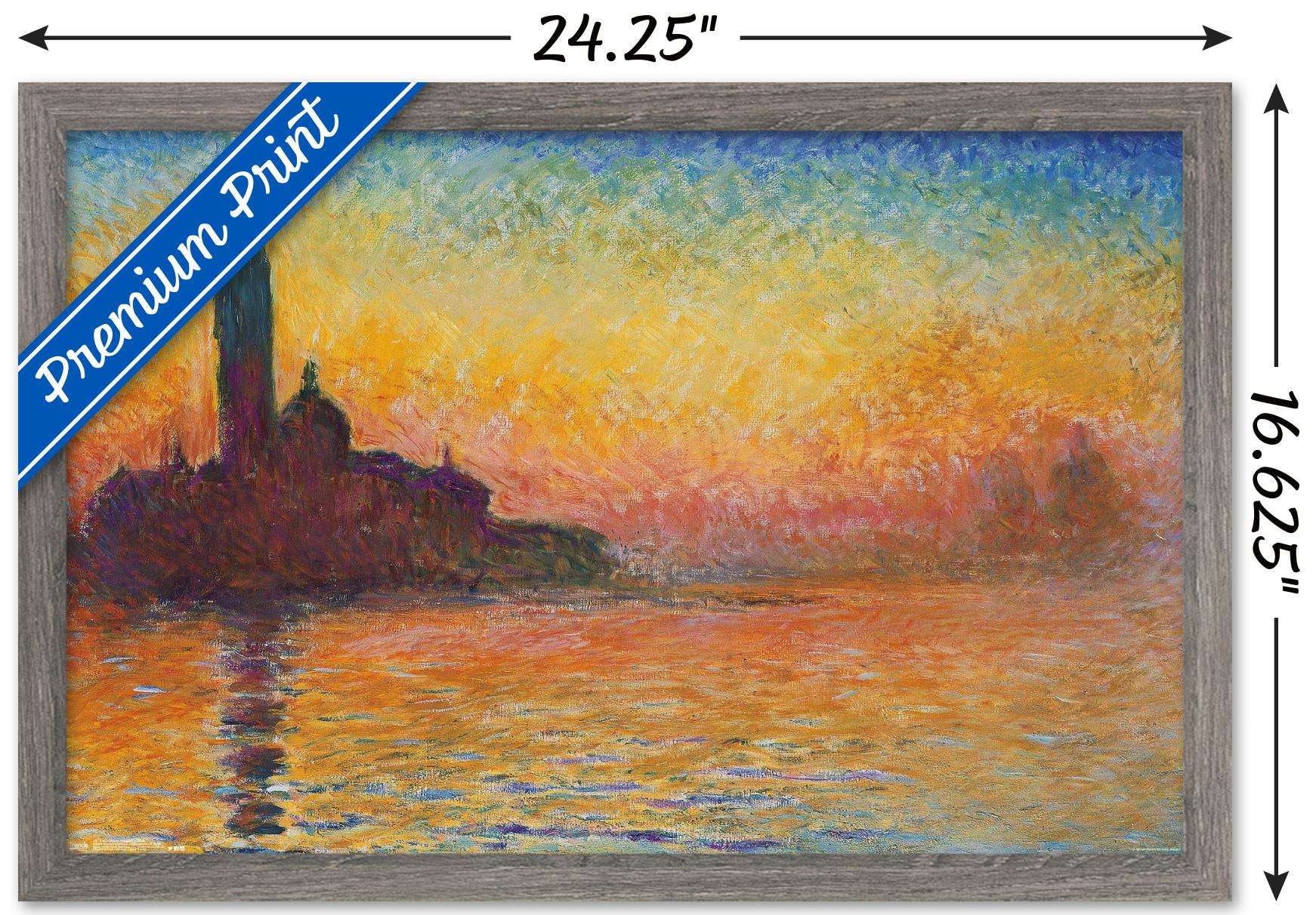San Giorgio Maggiore At Dusk by Caude Monet Wall Poster, 14.725" x 22.375", Framed