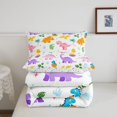 thumbnail image 5 of Homewish Kawaii Dino Twin Comforter Sets,Cartoon Wildlife Bedding Set,White,Colorful Stars Reversible,2pcs,1 Comforter and 1 Pillowcase, 5 of 7