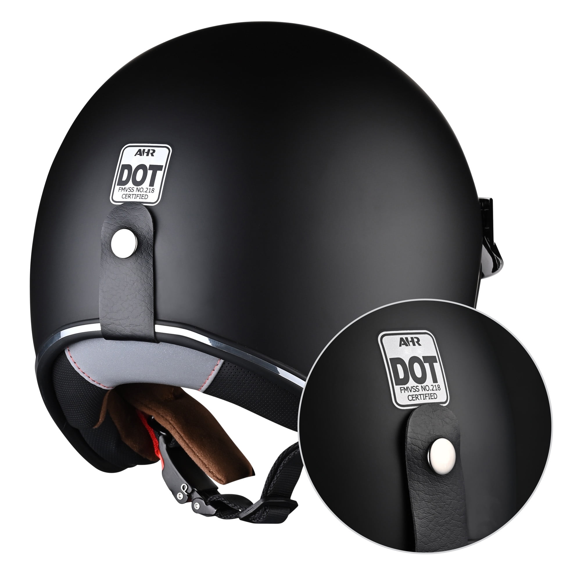 AHR RUN-O5 Retro 3/4 Open Face Motorcycle Helmet DOT Visor Scooter Cruiser XXL