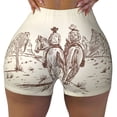 thumbnail image 2 of Goofa Cowboys Riding Horses Printed Workout Shorts Women Seamless Scrunch Butt Lifting High Waisted Gym Booty Shorts Elastic Workout Shorts-XX-Large, 2 of 8