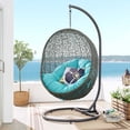thumbnail image 1 of Modway Chaise Balançoire de Patio Extérieur en Rotin et Acier avec Support Gris/turquoise, 1 of 9