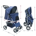 thumbnail image 7 of Maylai Pet Stroller for Small Cat/Dog - Lightweight Foldable with Storage Basket and Cup Holder (Navy Blue), 7 of 7